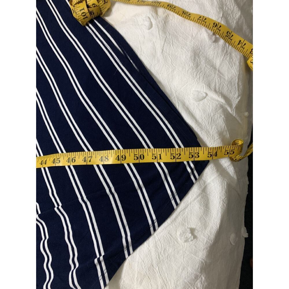 Chico's Striped Shift Dress Womens 3 (L) Navy White Asymmetrical Sleeveless - Picture 4 of 7